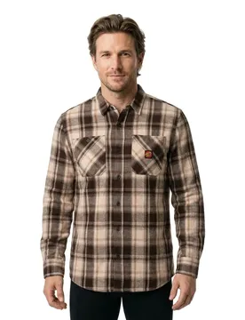 Chemise à Manches Longues Apex Brown Check S