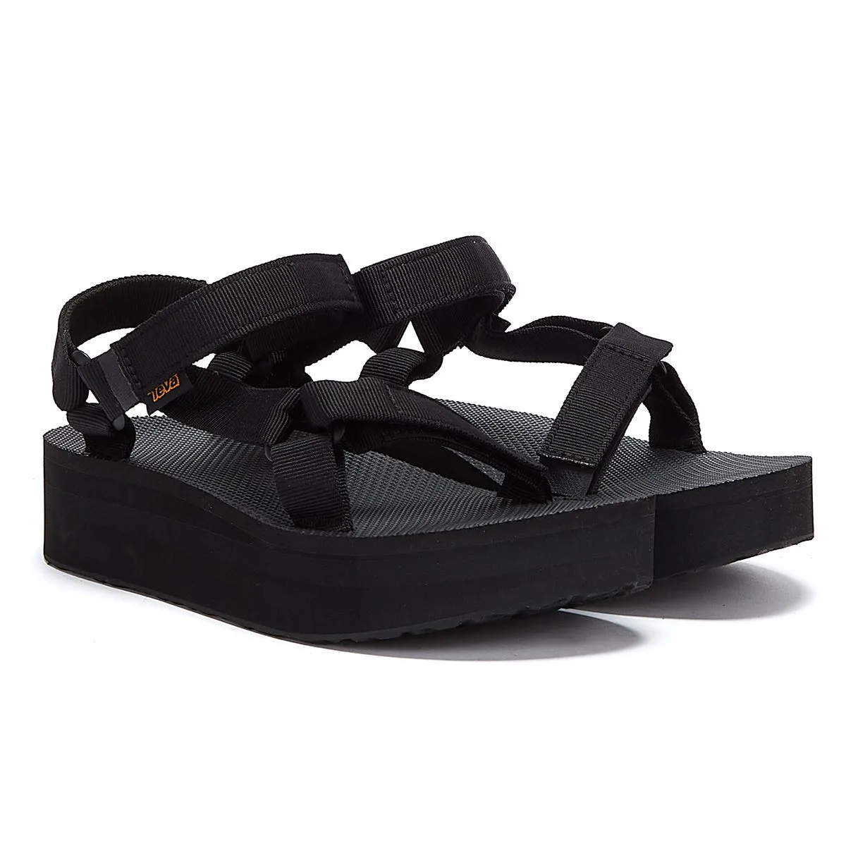 Womens Flatform Universal Sandals Black Textile - Size Uk 6 - TEVA - FashionsVida