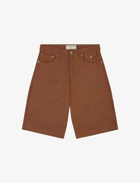 Brown Denim Baggy Shorts
