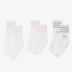 Chaussettes X3 Crew 3 Stripes blanc/rose 40/42