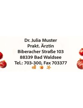 Namensaufkleber "Kuglen", 300 Stück weiss rot