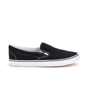 Sneakers Slip-On Nere in Tessuto 24X030 44