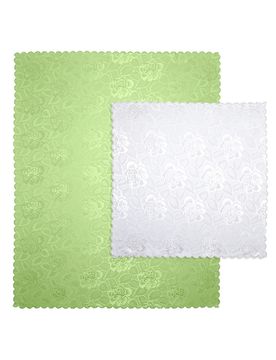Jacquard-Tischdecken-Set "Jasmin", Tischdecke 160x130 cm + Mitteldecke 80x80 gruen weiss