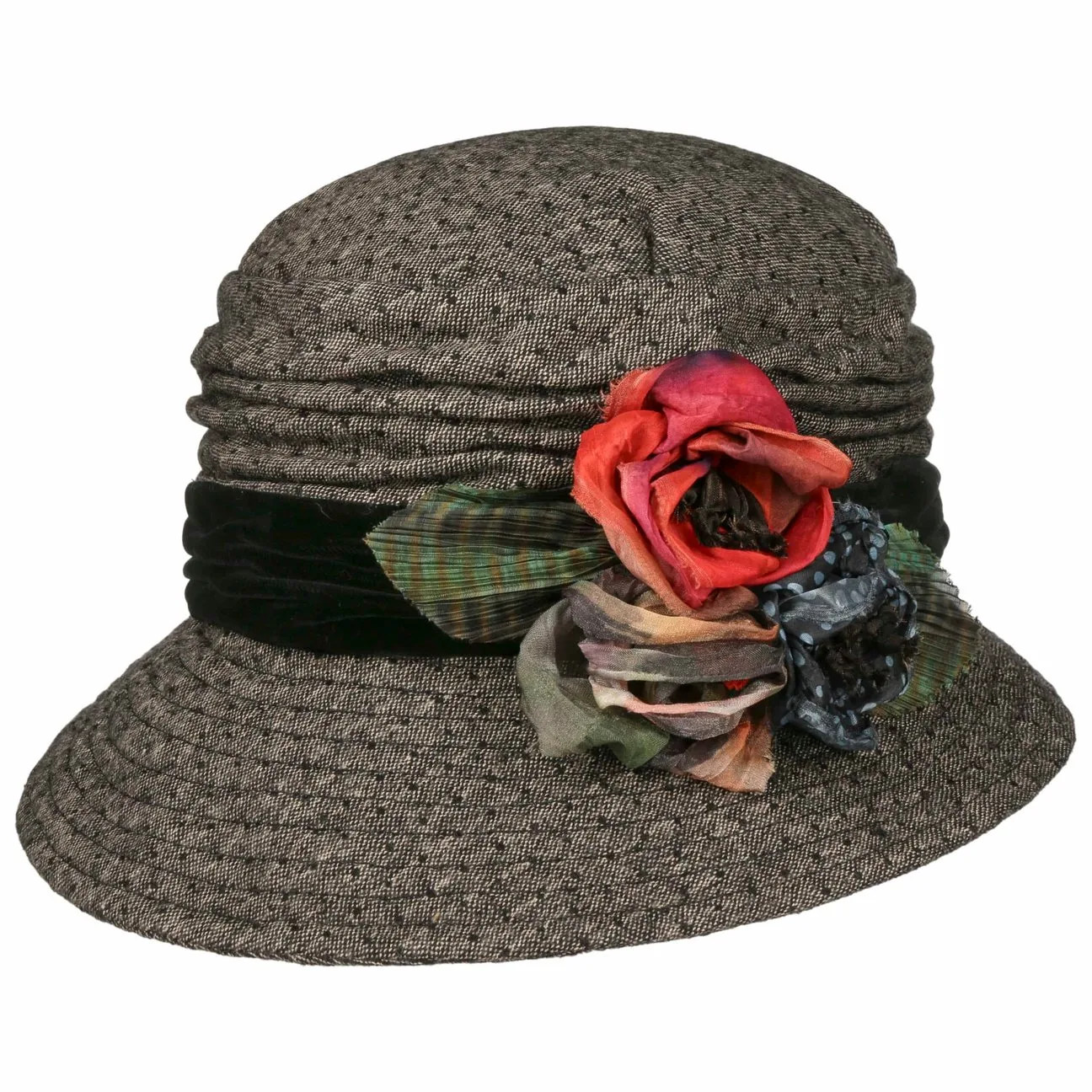 Meluna Flower Cloth Hat by - beige-black - Damen - Size: One Size - Grevi - FashionsVida