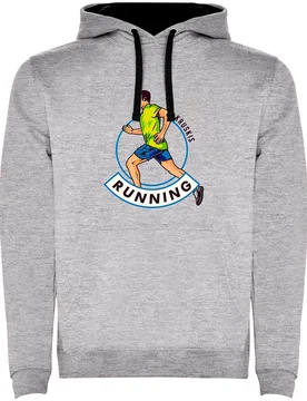 Runner Bicolor Hoodie Heather Grey / Black 3XL Men - Kruskis - FashionsVida