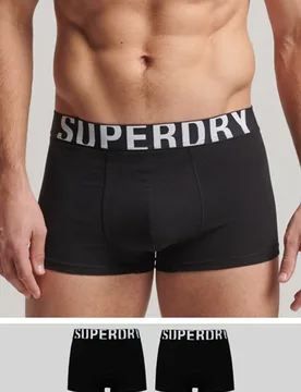 Superdry Herren Unterhosen aus Bio-baumwolle mit Logo, Doppelpack Schwarz - Größe: S - 29.99 - FashionsVida
