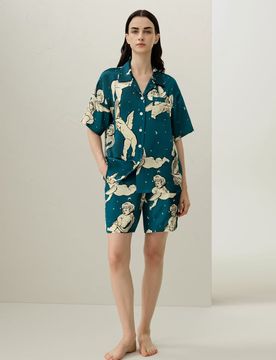 Ensemble Pyjama Manches Courtes 100% Soie S