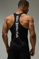 Herren Noch Eine Wiederholung Leistungs-Rennrücken-Passform Unterhemd Black Größe 5XL