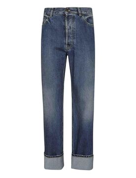 Jeans in denim washed blu