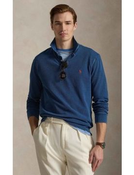 Para hombre. 710970583002 Polo de piqué Custom Slim Fit índigo (L), Azul, Casual, Algodón, Clásico, Manga larga