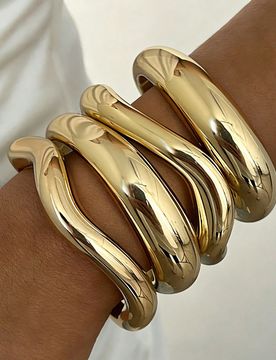 Piezas/3 piezas/1 pieza Brazalete de bangle abierto elegante y vintage de CCB dorado, adecuado para uso diario, fiestas y vacaciones de las mujeres, a
