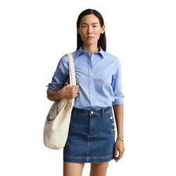 Camicia A Maniche Lunghe Regular Fit Poplin Hydrangea Blue 40