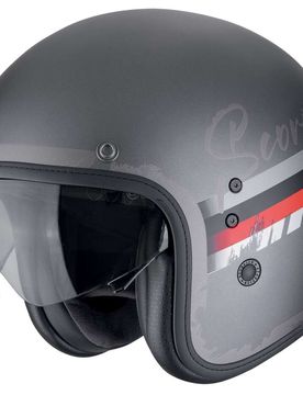 Casco Moto Jet Custom BELFAST EVO ADONIS Argento op taglia S