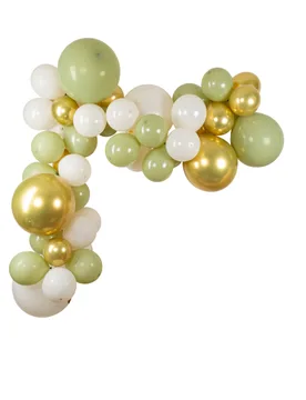 Teiliges Ballonbogen-Set Salbeigrün + Gold Boho-Deko - ARTYFETES - FashionsVida
