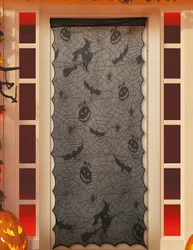 Türschmuck aus Spitze Halloween schwarz