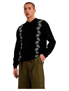 Polo à Manches Longues Donnie Polo Knit Crew Black Rose M