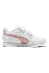 Sneakers bianche con striscia glitter rosa ST Runner v4 SL Glitter V PS 29