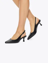 Kitten Heel Slingback Sandals Black female