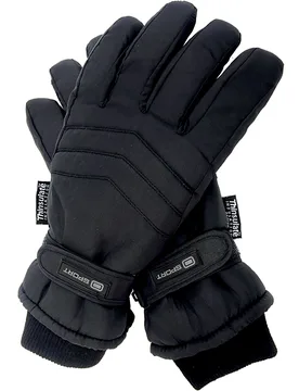 Mens 3m 40 Gram Thermal Insulated Waterproof Ski Gloves - Black - Size L/xl - Thinsulate - FashionsVida