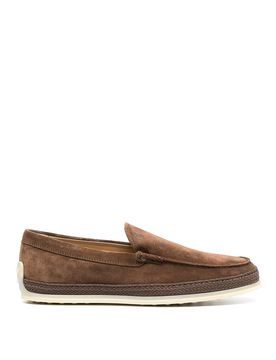 Espadrillas in pelle con logo ricamato