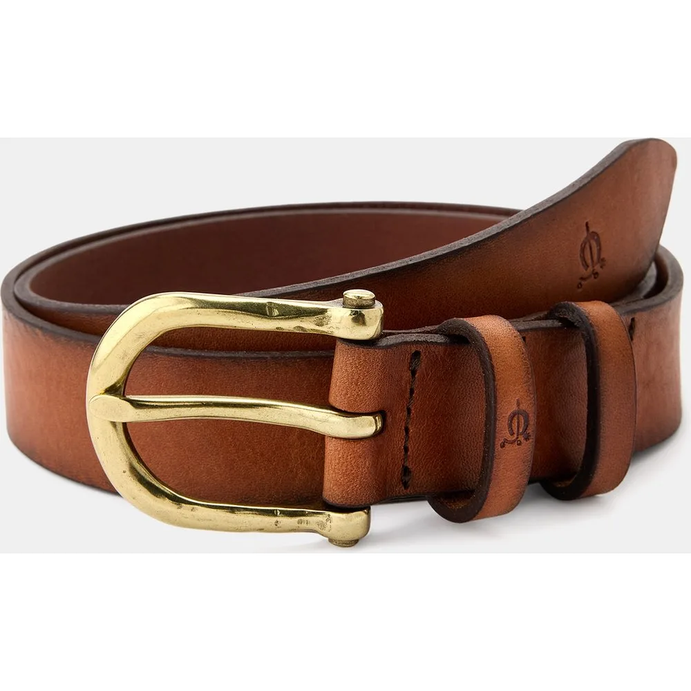 Cinturón plano de piel con doble pasador - El Caballo - FashionsVida