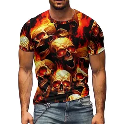 Men's 3D Printed Short Sleeve T-Shirt - Diversified Four-Season Tie-Dye, Pajama Crew Neck, Smooth Fabric