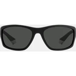 Gafas de sol de hombre rectangulares negras con lentes polarizadas