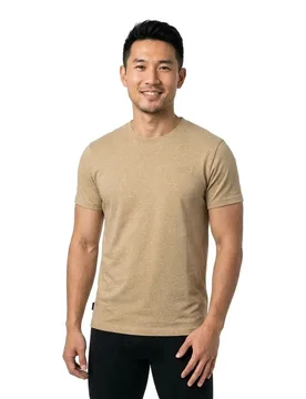 T-shirt à Manches Courtes Vintage Logo Embroidered Tan Brown Fleck Marl XL - Superdry - FashionsVida