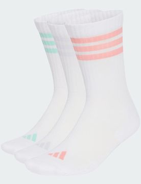Calze 3-Stripes imbottite a metÃ  polpaccio confezione da 3 paia 46-48 White / Semi Frozen Turbo / Clear Mint / Frozen Purple