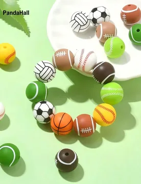 PandaHall 20Pcs 15mm Sport Theme Beads Basketball Football Volleyball Silicone Beads Sports for Pen Jewelry Making - Aliexpress - FashionsVida