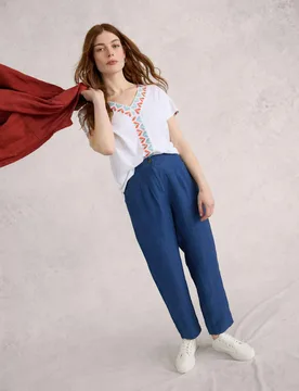 Pure Linen Trousers Dark Blue female - White stuff - FashionsVida
