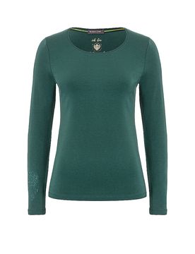 Camiseta de yoga para mujer Chakra-Flower Bambú verde oscuro L
