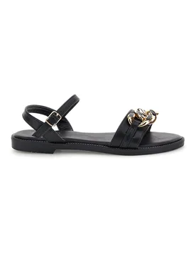 Sandali nero con catena decorativa PRE5384 40 - MON DIEU - FashionsVida