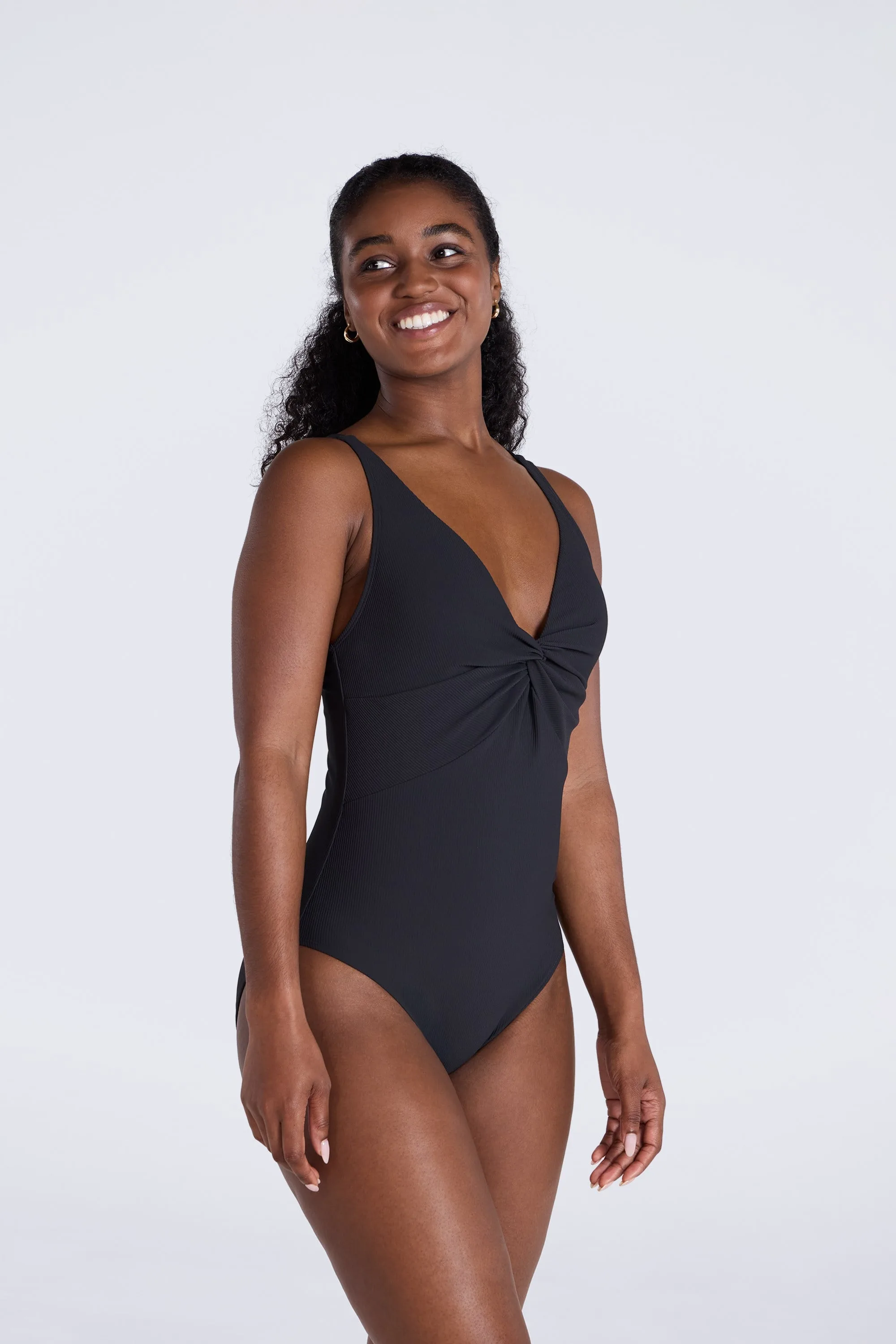 Florence Womens Rib Swimsuit - Black - Black - Size: 6 - Animal - FashionsVida