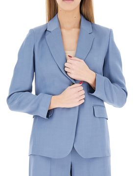 Blazer misto lino BLU CHIARO 42