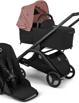 Carro de bebé Dragonfly Plus base negra, capota konges slojd cherry y capazo negro - Bugaboo - FashionsVida