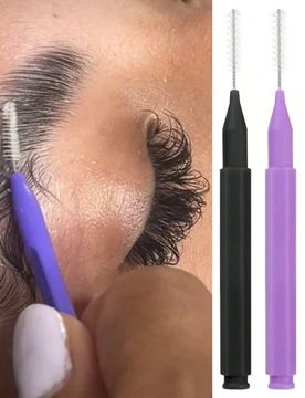 Set de 5 piezas: Cepillo desechable mini para cejas y herramienta para levantar cejas, peine para extensiones de pestañas, cepillo rizador de cabello