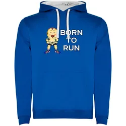 Born To Run Two-colour Hoodie Royal Blue / White S Men