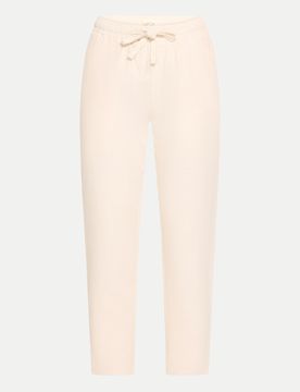 Verkürzte Leinenhose Beige 40