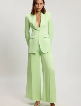 Petite Tailored Satin Kick Flare Trouser - Mint - Size: 14 - Karen millen - FashionsVida