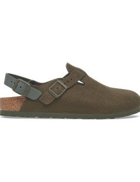 Para hombre. 1029912 Zuecos de Piel Tokio (Ajuste Regular) (40), Plano, Ante, Ninguno, Casual