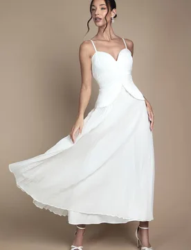 Women's Strappy Crepe Maxi Wedding Dress in Ivory Size: 18 - Ivory - Size: 18 - Coast - FashionsVida