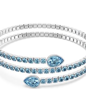 Twisty Armreif, Verschiedene Schliffe, Blau, Rhodiniert Unisex OS