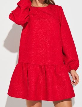 Mini vestito babydoll - rosso