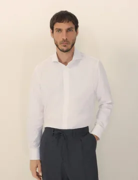 Camisa vestir algodón egipcio hombre manga larga slim fit - Emidio Tucci - FashionsVida