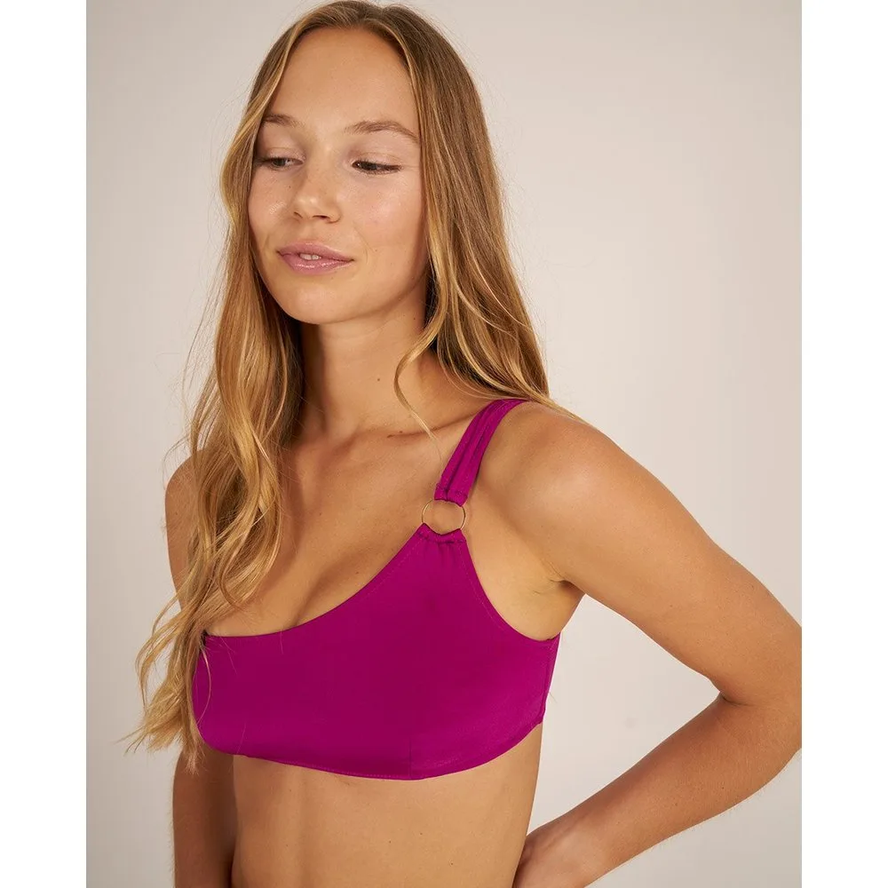 Top de bikini asimétrico en tejido satinado - Bohodot - FashionsVida