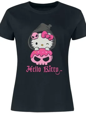 Anime T-Shirt - S bis 3XL - für Damen - Größe XL - schwarz - EMP exklusives Merchandise! - Frauen - female - Hello Kitty - FashionsVida