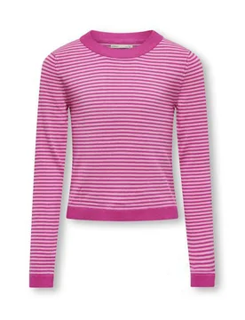 Maglia in viscosa a trama rigata rosa e fucsia - Only - FashionsVida