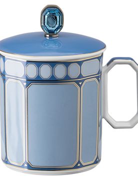 Mug con coperchio Signum, Porcellana, Blu OS
