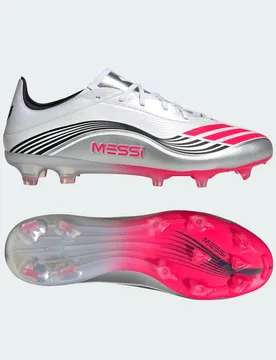 Scarpe da calcio F50 Messi Pro Firm Ground 44 Cloud White / Lucid Red / Silver Metallic - Adidas - FashionsVida